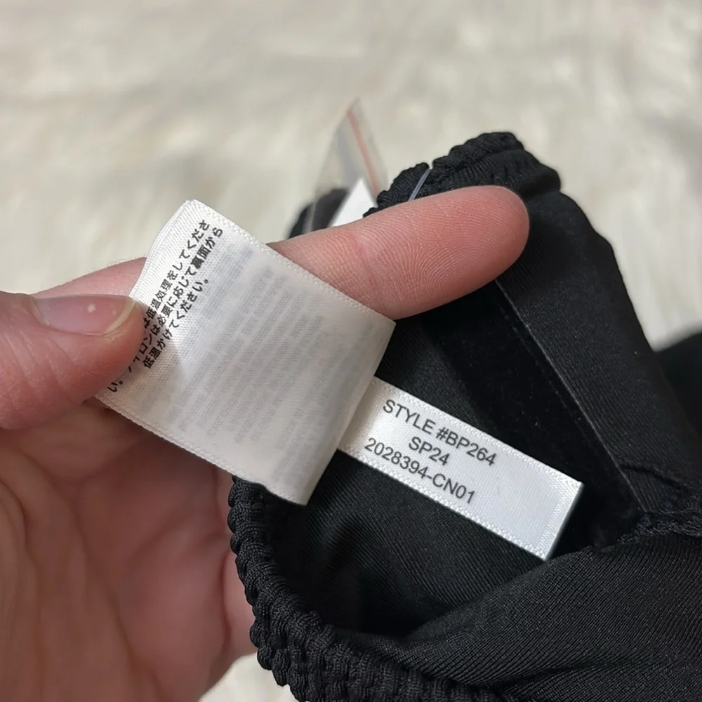 NWT J. Crew Black Heritage Textured O-Ring Bandeau Bikini Top Only Size 2X